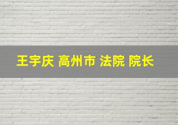 王宇庆 高州市 法院 院长